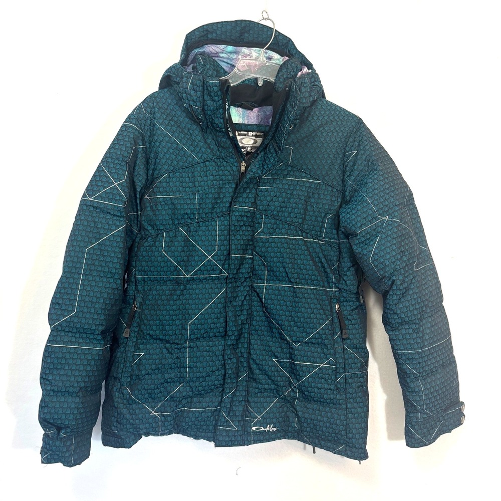 Rare Oakley 00s Down Insulated‎ Ski Snowboard Jacket Teal Women's XL
